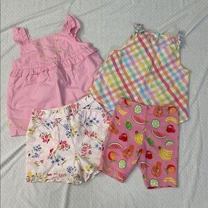GYMBOREE Girls size 3T Summer Lot 2 tops 2 short